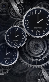 Black World Time Clock Theme