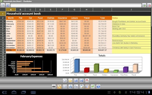 Office 2012: PlanMaker Mobile