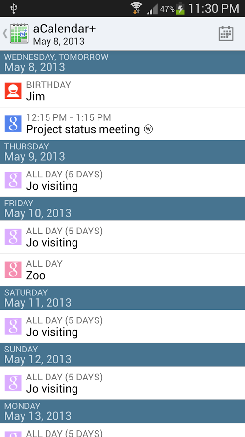 aCalendar+ Calendar & Tasks