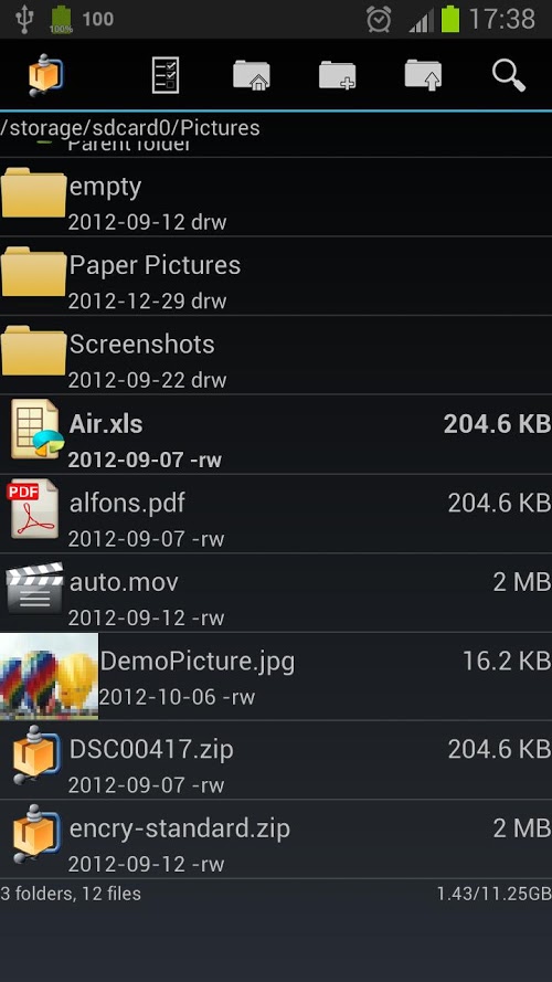 AndroZip™  File Manager