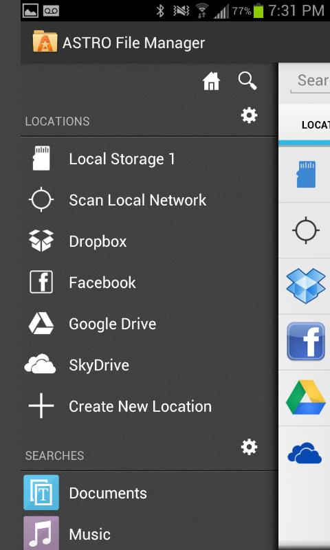 ASTRO File Manager with Clouds